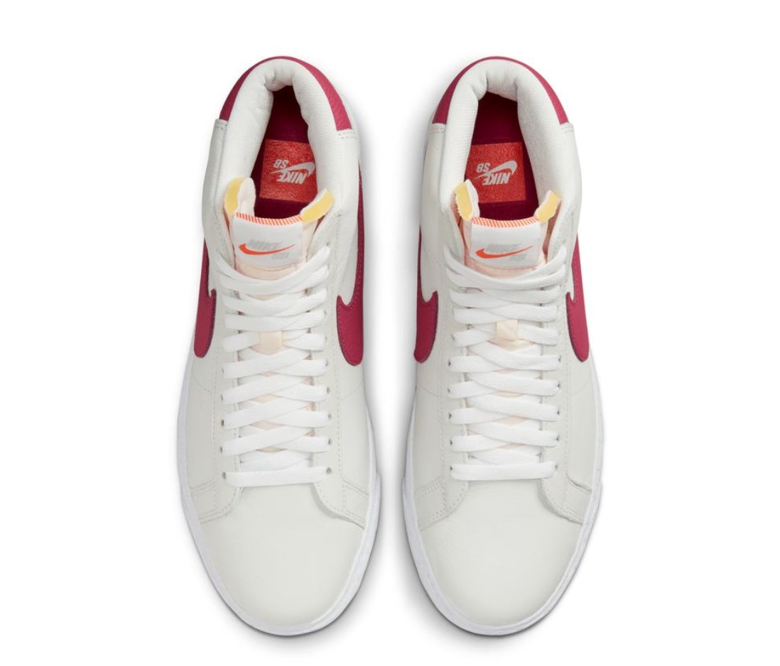 Nike SB Zoom Blazer Mid - White-Sweet-Beet White Sneaker Nike Skateboarding 