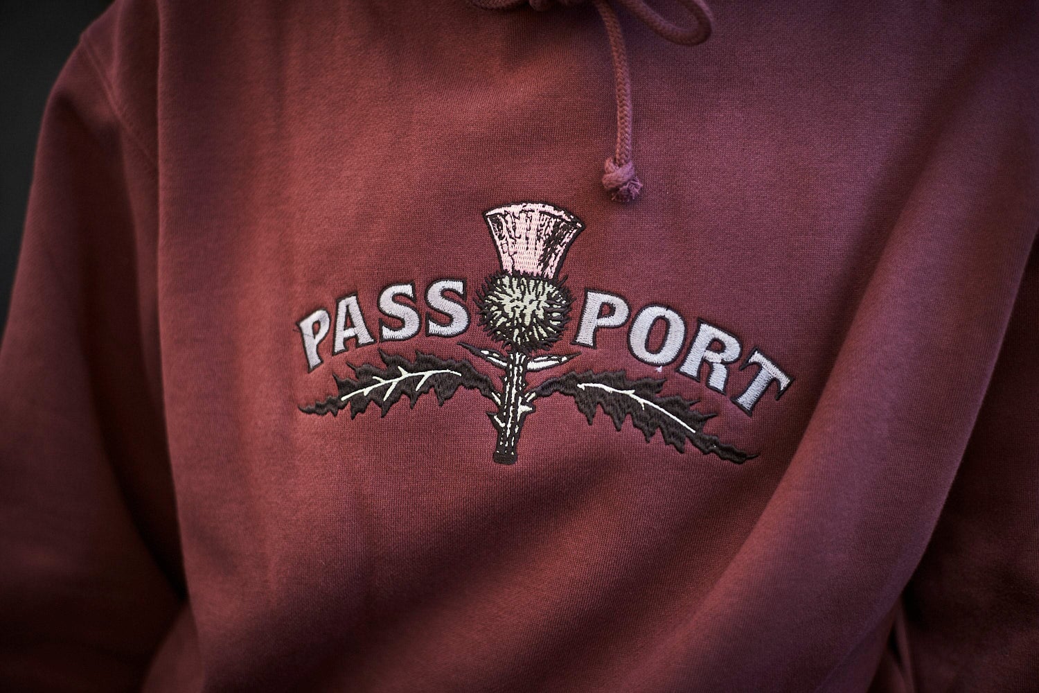 Pass~Port Thistle Embroidery Unisex Hoodie Hoodie Passport Skateboards 