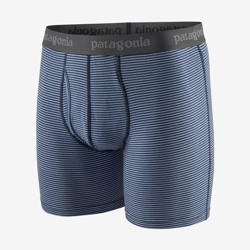 Patagonia Men's Essential Boxer Briefs - 6" - Fathom Stripe: New Navy Patagonia 
