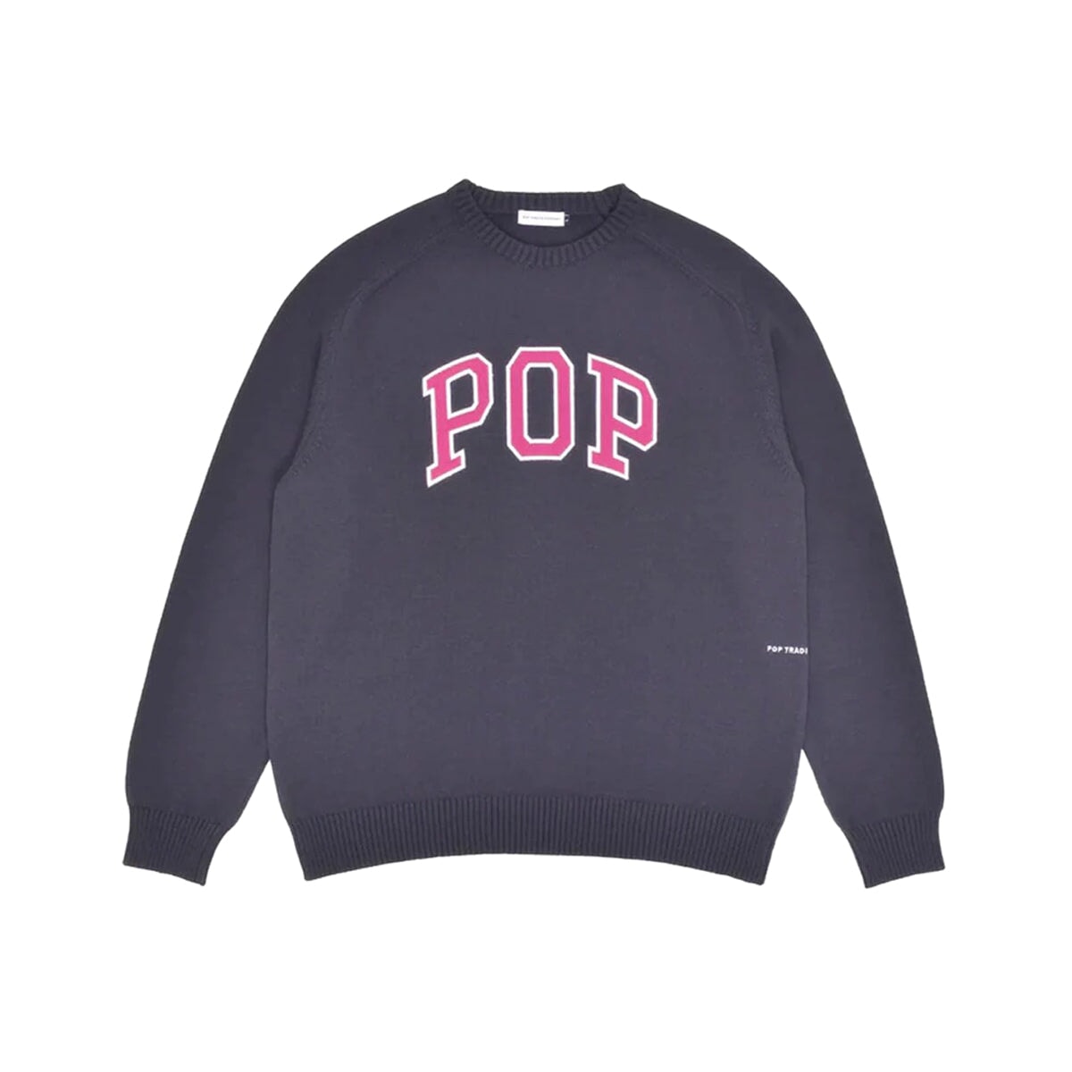 POP Trading Company Arch Knitted Crew - Anthracite/Raspberry Crewneck POP Trading Company 