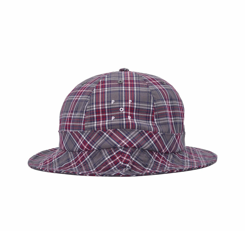 POP Trading Company Checked Bell Hat - Grey Hat POP Trading Company 