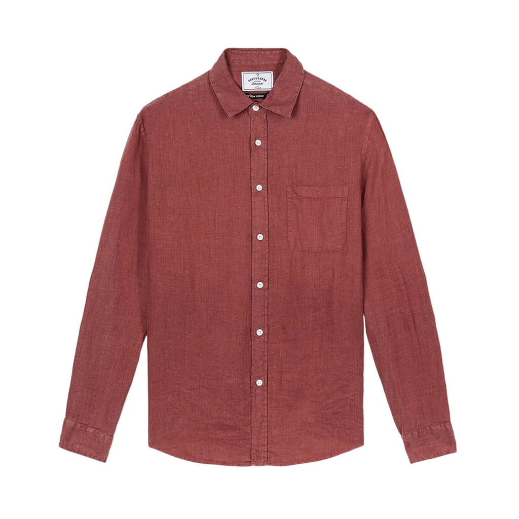 Portuguese Flannel Linen Shirt - Bordeaux Hemd Portuguese Flannel 
