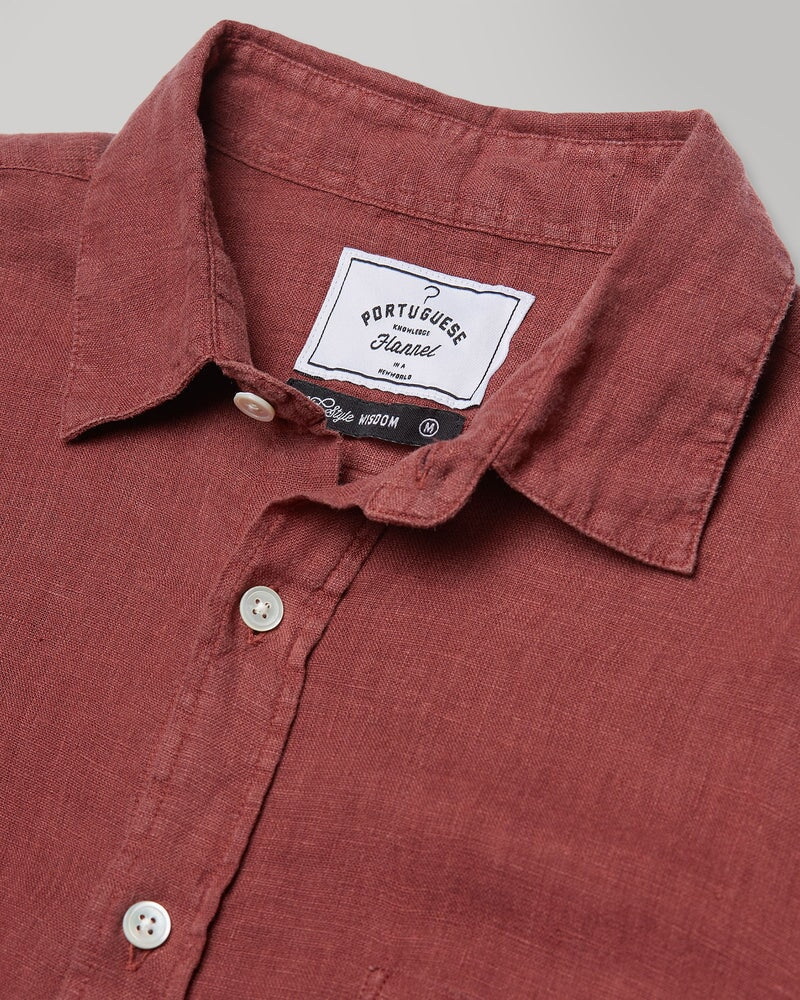 Portuguese Flannel Linen Shirt - Bordeaux Portuguese Flannel 