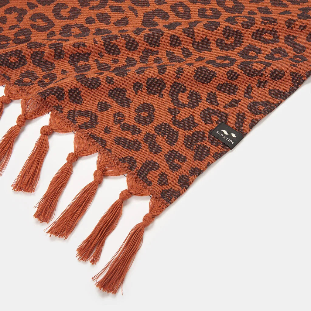 Slowtide Deville Cotton Turkish Beach Towel - Cheetah Slowtide 