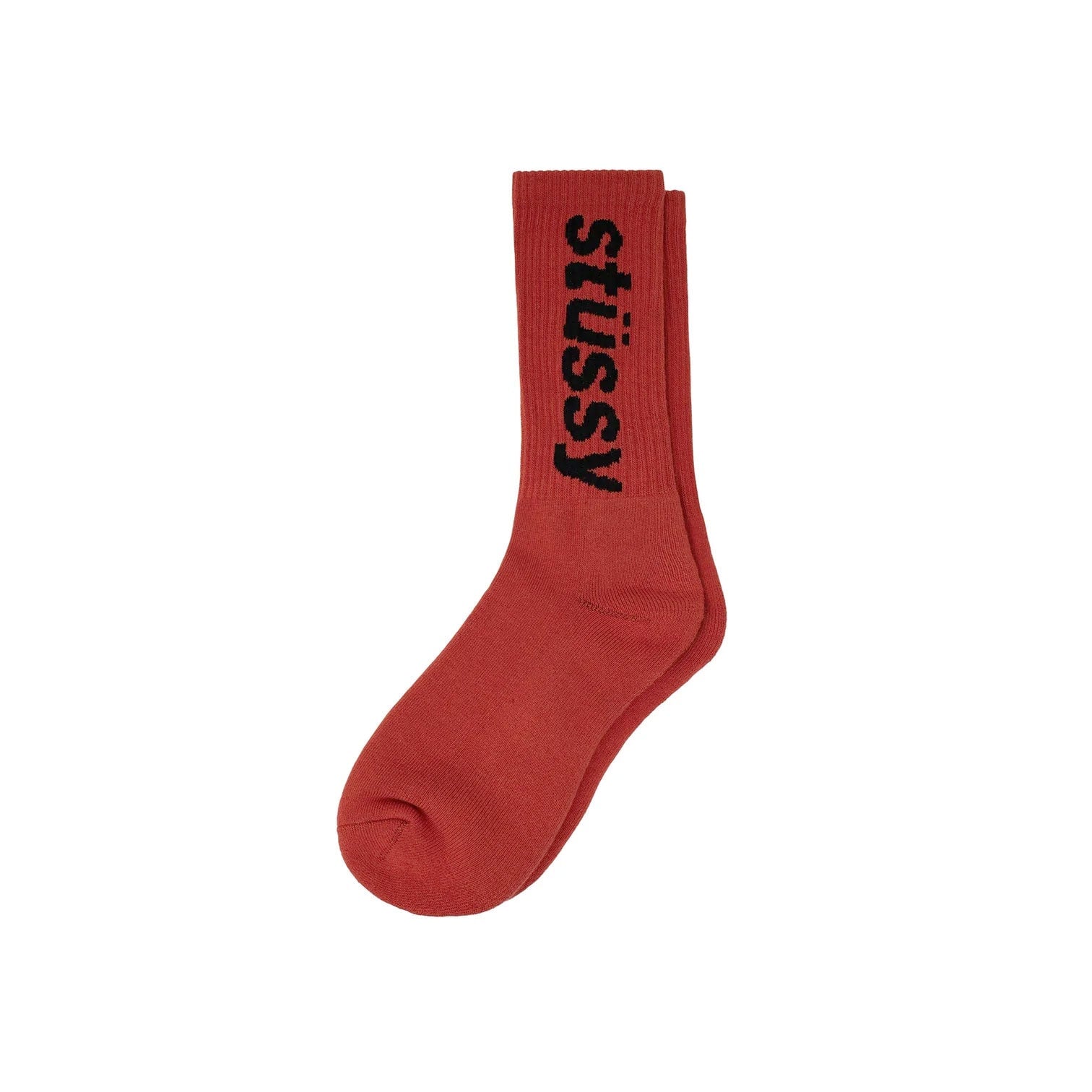 Stüssy Helvetica Crew Socks - Chili - Black Stüssy 