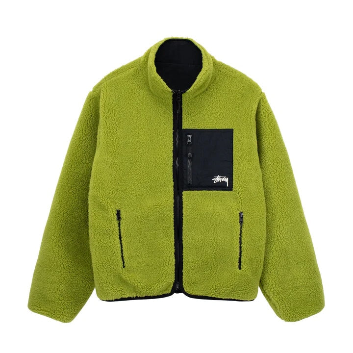 Stüssy Sherpa Reversible Jacket - Moss Green Stüssy 