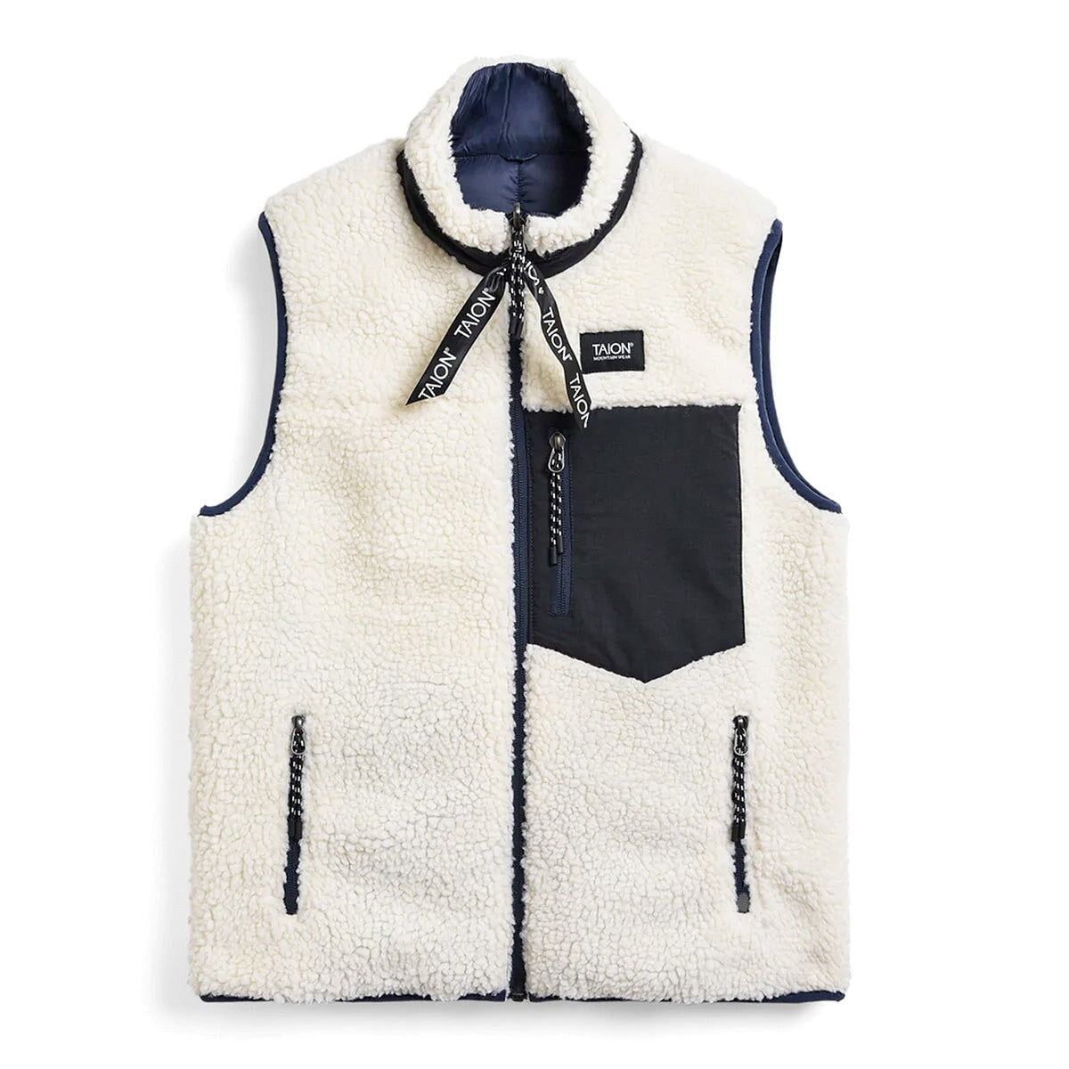 Taion Down Boa Reversible Vest - Navy-Ivory Taion 