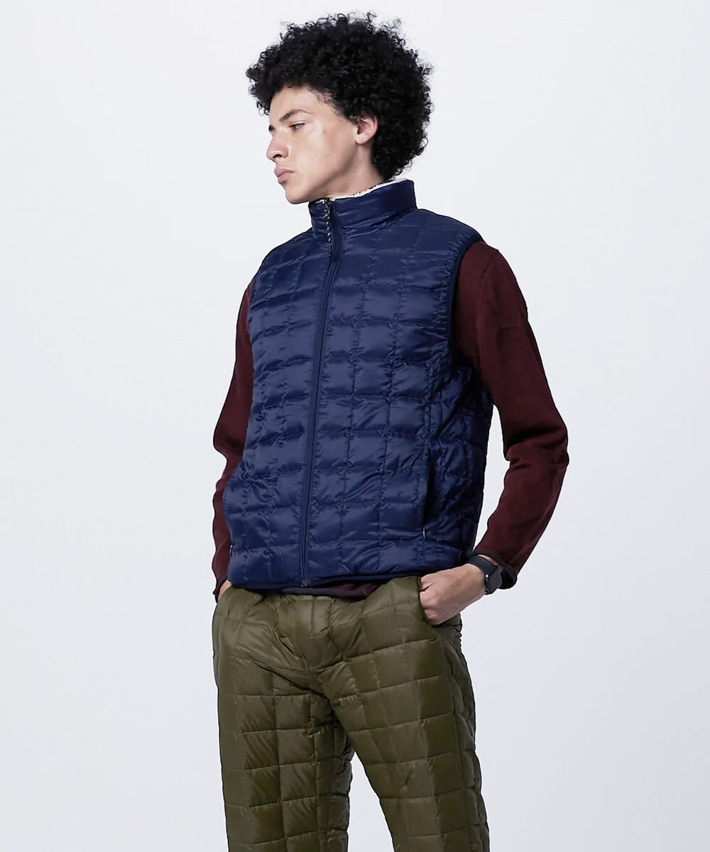 Taion Down Boa Reversible Vest - Navy-Ivory Taion 