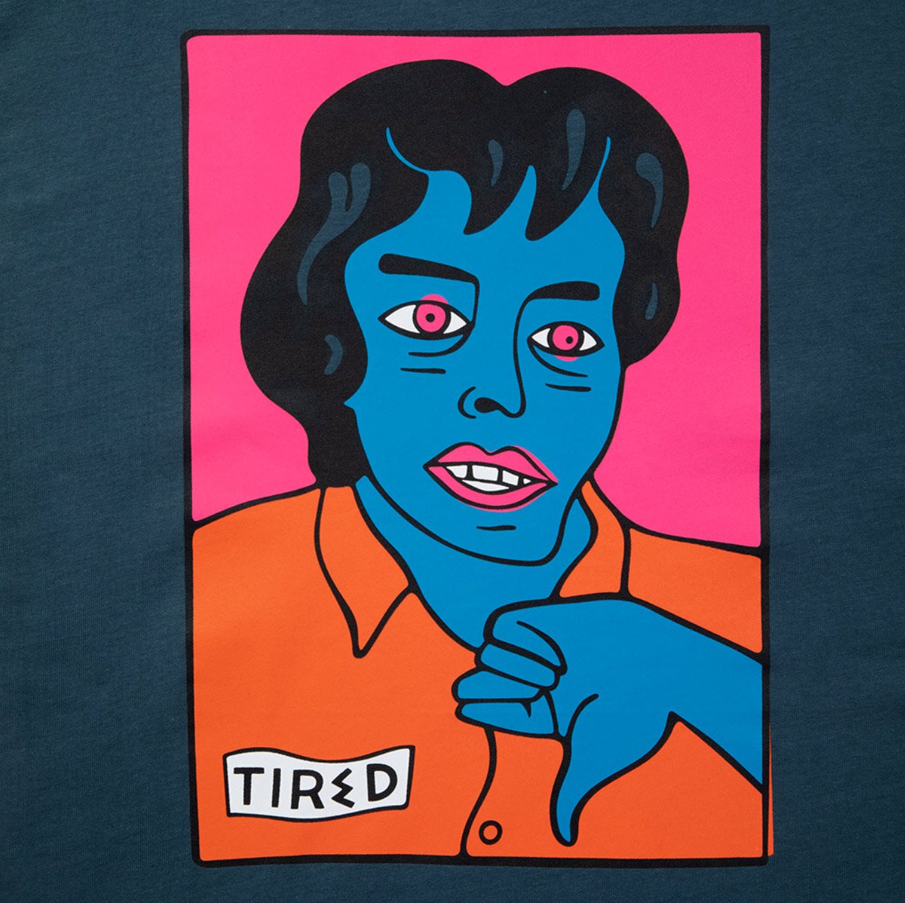 Tired Thumb Down T-Shirt - Orion Blue T-Shirt Tired 